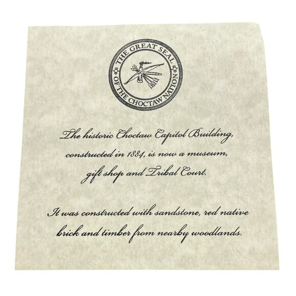 NEW Choctaw Nation of Oklahoma Capitol Building Gold Tone 3D Christmas Ornament - Picture 4 of 4